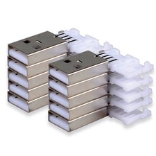 20 Pcs Straight Soldering USB 2.0 A Type Male Port Plug Jack Connector Kit