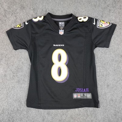 Baltimore Ravens Football Jersey Boys Small Black NFL Nike Lamar