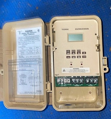 TORK DZM200A Digital 2-Channel Time Switch 120-277VAC 1-15A Beige