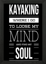 Kayak canoa regalo incorniciato wall art poster stampa su tela quadro