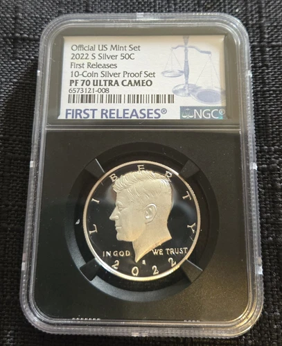 2022 S NGC PF70 ULTRA CAMEO PROOF SILVER KENNEDY HALF DOLLAR FIRST RELEASES.