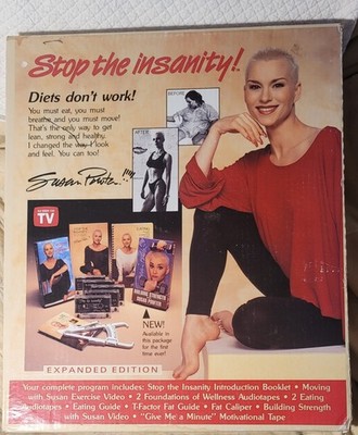 Stop the Insanity! By Susan Powter Program DVD, Cassettes,  Books & Fat Caliper