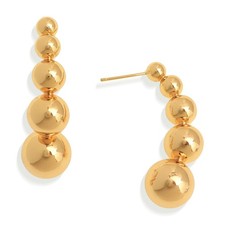 Chunky Gold Geometric Flower Stud Earrings for Women, Trendy Statement Brown ...