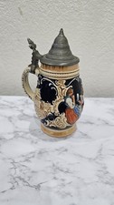 Antique Small Foreign German Beer Stein Pewter Lid, Oktoberfest, German Ale Rare