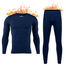 Mens Thermal Underwear Set Skiing Winter Warm Base Layers Tight Long Johns To...