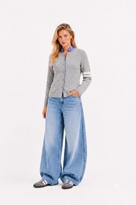 Fabiana Filippi Damen Jacke Cardigan grau Merinowolle Seide Kaschmir, Gr. M.