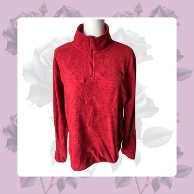The North Face Men s Red Fleece M | 1/4 Zip Pullover Outdoor Hiking Jumper
