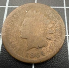 1864 Bronze Indian Head Cent Penny - Coin Exactly as Shown