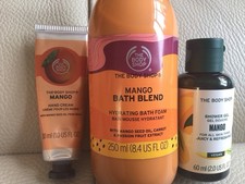 The Body Shop Mango Bath Blend, Shower Gel & Hand Cream.
