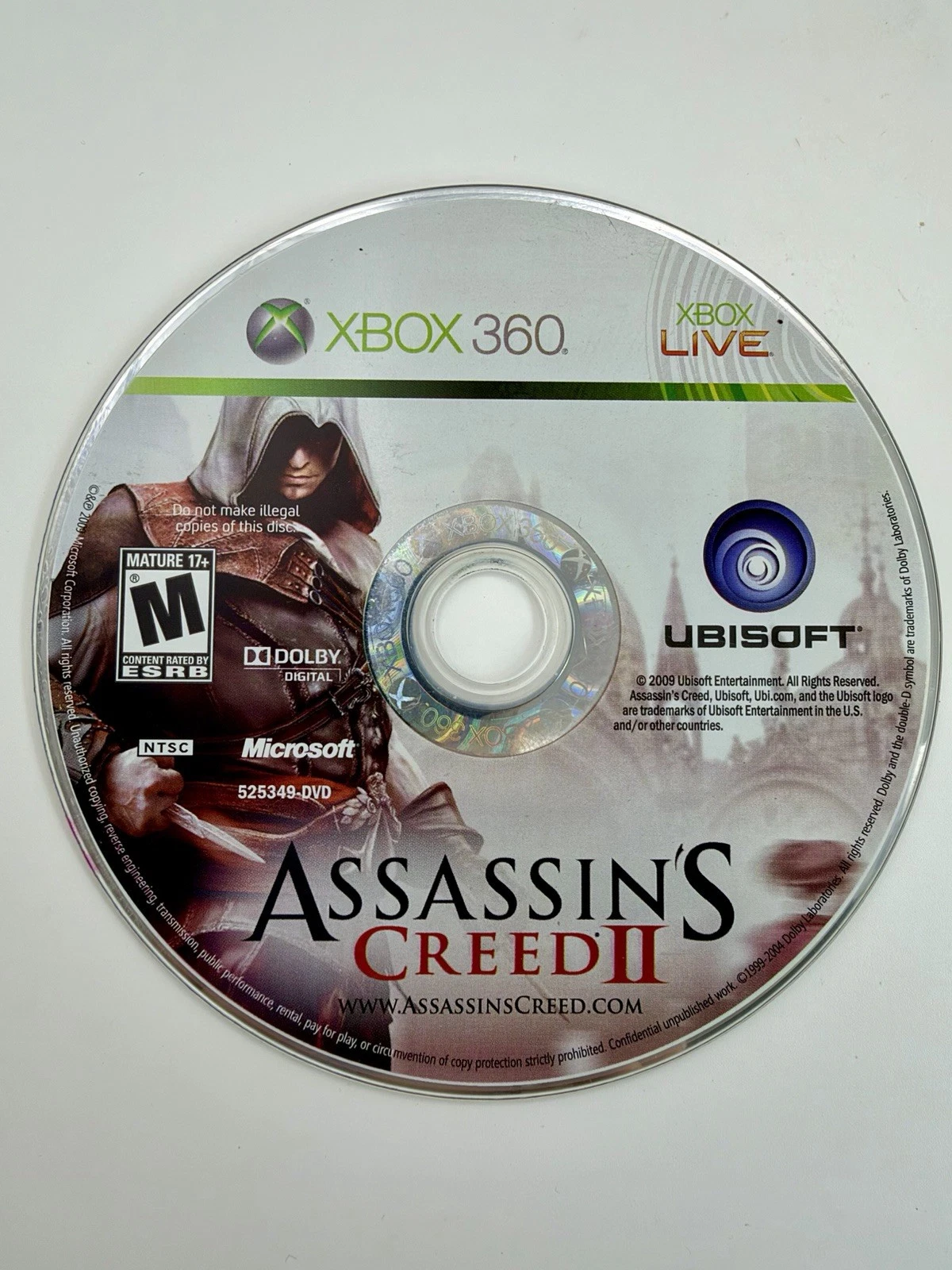 Assassin's Creed II (Microsoft Xbox 360, 2009) Disc Only TESTED