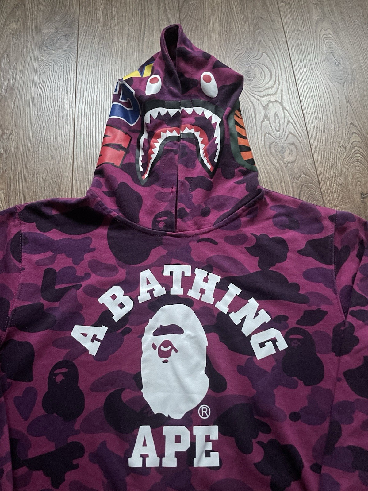 Bape Purple Fleece Hoodie A Bathing Ape Size M