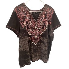 Vintage Womens Short Sleeve Shirt Sz 2X Biker...