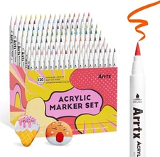 Arrtx 120 Colors Markers Paint Pens, Acrylic Paint Pens for Artists Adults Color