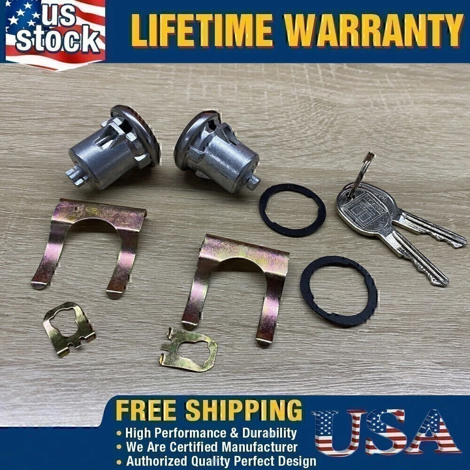 Set of 2 Door Lock Cylinder Set For Chevy Chevrolet GMC Truck SUV Oldsmobile US - Изображение 2 из 4