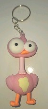 Strauss Ostrich Vogel Bird Crazy Cartoon pink Schlüsselanhänger Keychain rosa