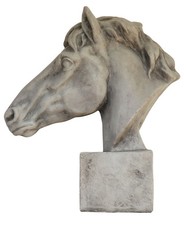 Sculpture tête de cheval statue jardin figure style antique - 64cm