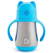 Sippy Cup Straw Stainless Steel 8 Ounce Toddler Blue Munchkin Cool Cat Toddlers