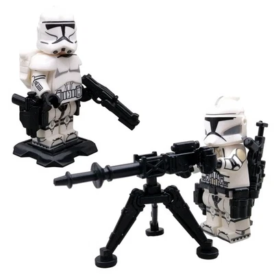 2er Set Clone Trooper mit E-Web Geschütz - modifizierte LEGO® Star Wars Figuren