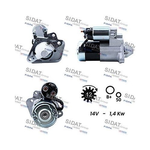 Démarreur Sidat S12MH0012A2 pièce auto compatible Nissan essence et diesel