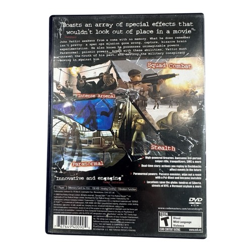 Second Sight (Sony PlayStation 2 PS2)Complete CIB Tested & Working Free Shipping - Picture 3 of 3
