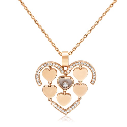 Chopard Happy Amore Diamond Pendant Necklace - 18ct Rose Gold