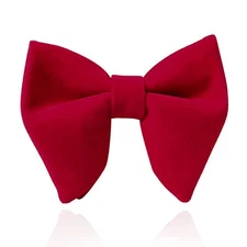  Velvet Bow Ties for Men, Pre-tied Style Oversized Tuxedo Bowties Solid Red