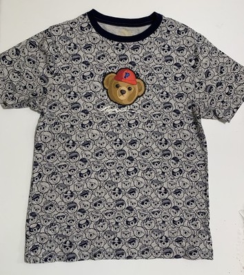 Polo Ralph Lauren Boy's Navy Gray Bear All Over Print T-Shirt Large 14-16