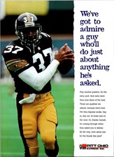 1996 • PITT OHIO EXPRESS Carnell Lake Print Ad • 1990s Pittsburgh Steelers EA-39