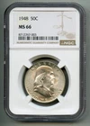 1948 Franklin Silver Half Dollar NGC MS 66