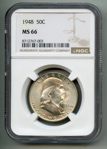 1948 Franklin Silver Half Dollar NGC MS 66