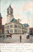 Worcester, MA-Massachusetts, U.S. Post Office c1905, Vintage UNB Postcard