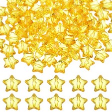 50-Pack Acrylic Star Beads, 20mm Crystal Star Beads for DIY Craft Yellow