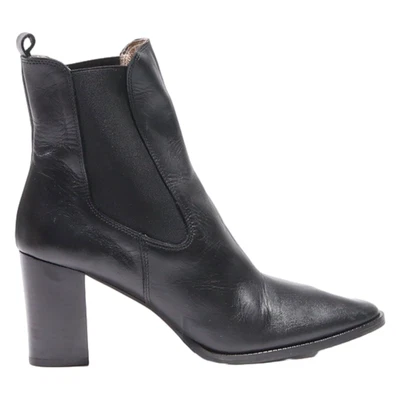 Bottes Cheville Noires En Cuir Femmes SAN MARINA UK 5 - Photo 1/4