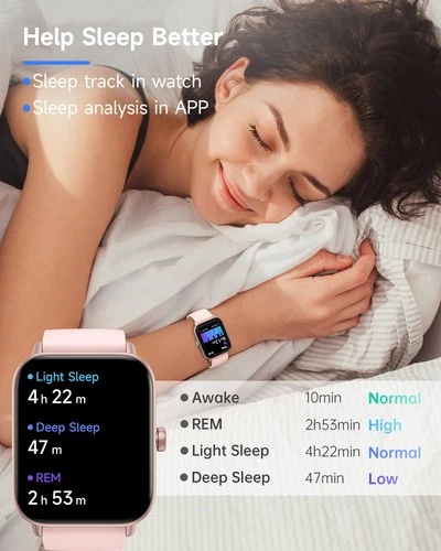 Smart Watch for Women Men for Android iOS, Alexa Built-in, 1.8 IP68 Waterproof