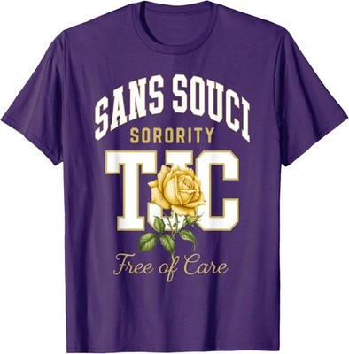 Sans Souci TJC Free of Care College Style T-Shirt
