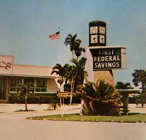 Ft Lauderdale FL First Federal Savings Bank Vintage 1960s Postcard Street View - Picture 4 of 9