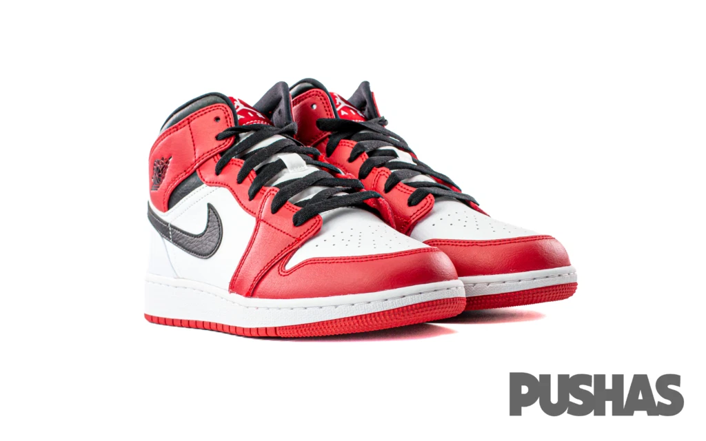 Air Jordan 1 Mid Chicago White Heel GS eBay