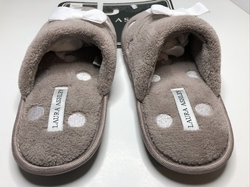 Clog Slippers Small Tan with White Polka Dots & Bow by Laura Ashley - Picture 3 of 7
