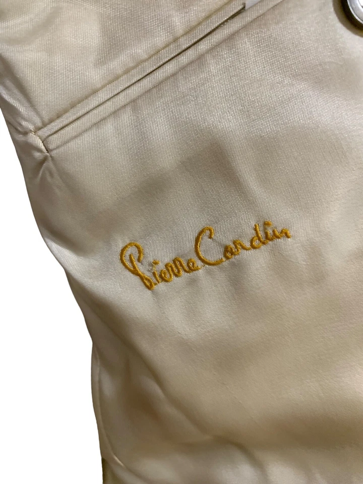 Vintage 70s Pierre Cardin size 42L Mens Suit Blazer Tan Suede 2 button ACTWU - Image 2 of 4