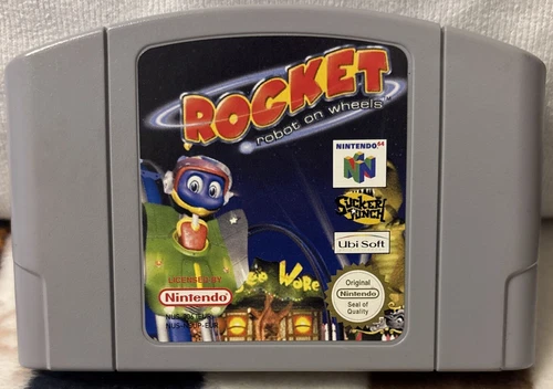 ROCKET ROBOT ON WHEELS NINTENDO 64 N64 CART ONLY Rare Deleted Computer Game