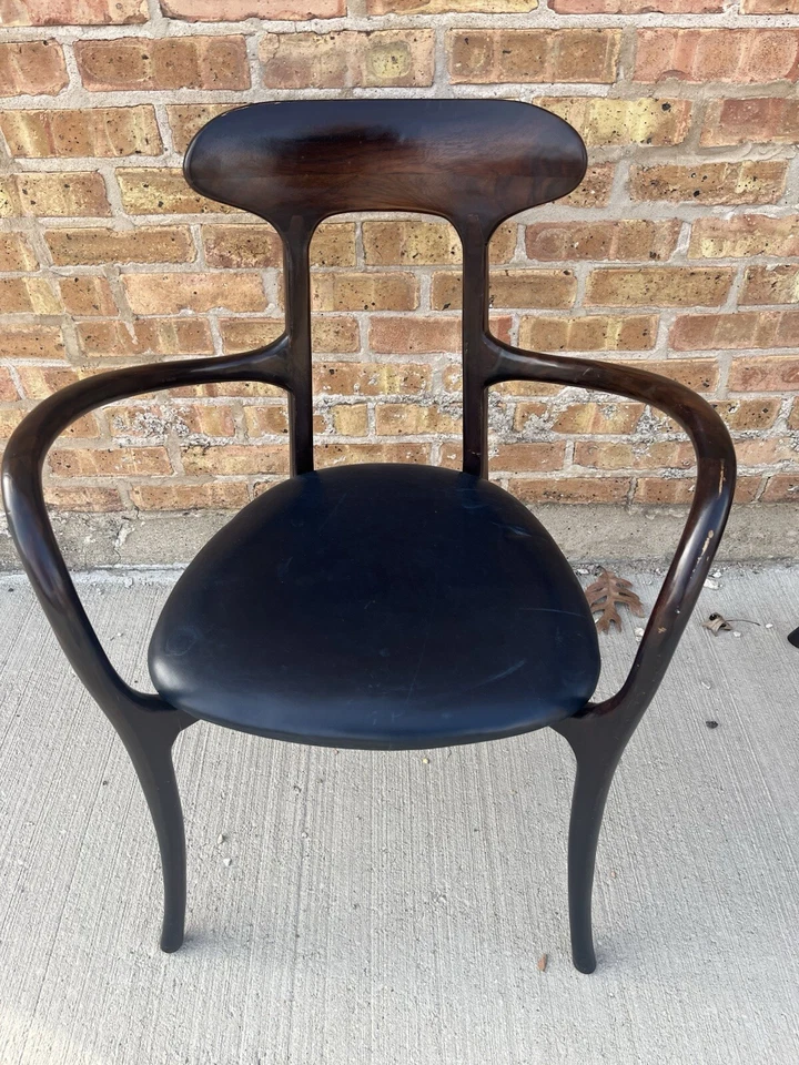 Silla Ma Belle de Roberto Lazzaroni para asiento de cuero nogal Ceccotti Collezioni Foto 4 de 4