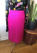 Vintage Bright Pink Silk Lilli Ann Skirt, M
