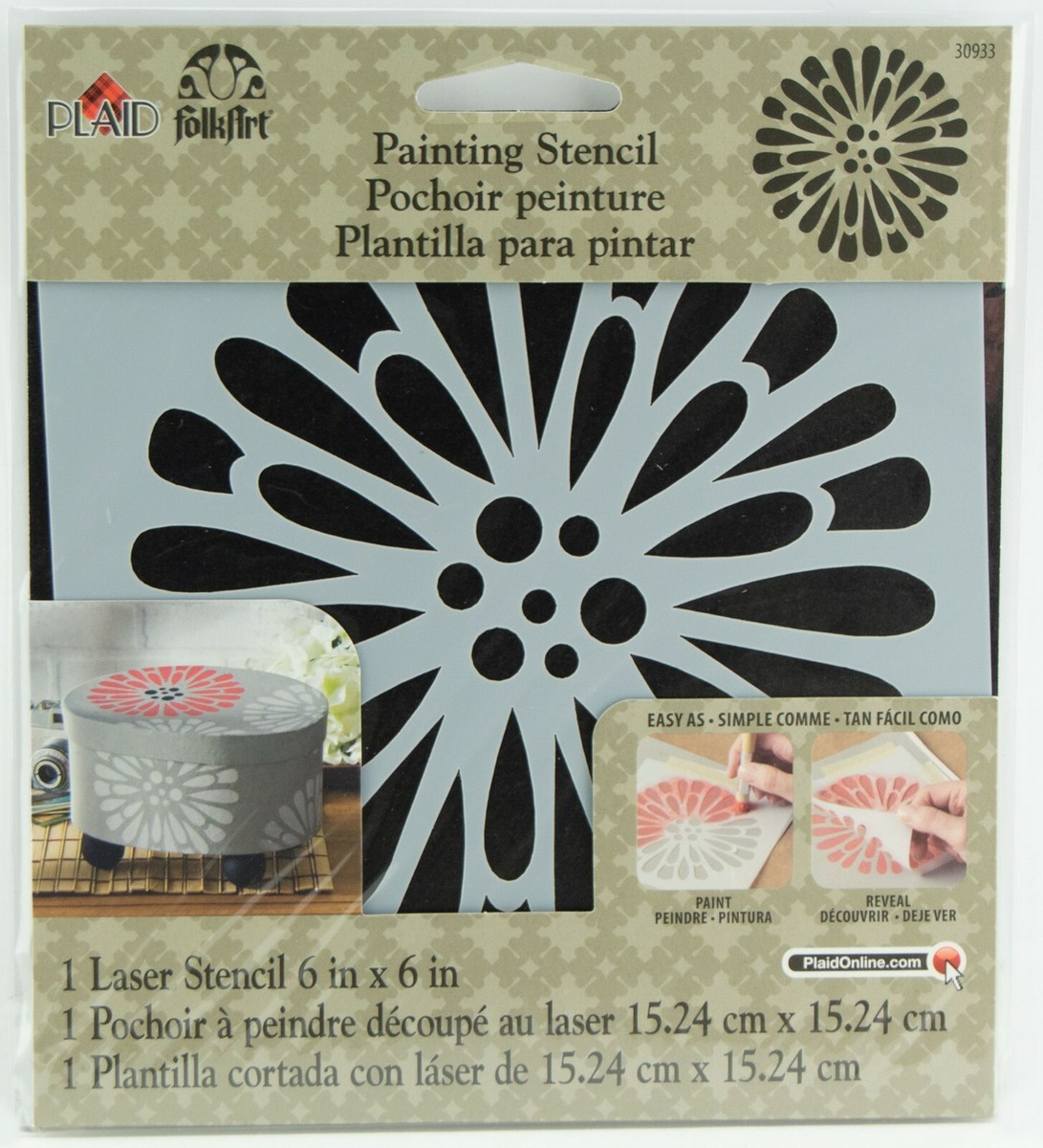 ONE OR EIGHT 専用 Plaid FolkArt Painting Stencil Laser Cut 6