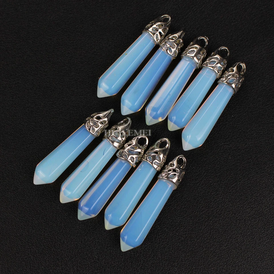 10 шт/лот опалит камень шестиугольный заостренный подвеска бусина рейки чакры исцеление - Изображение 4 из 4