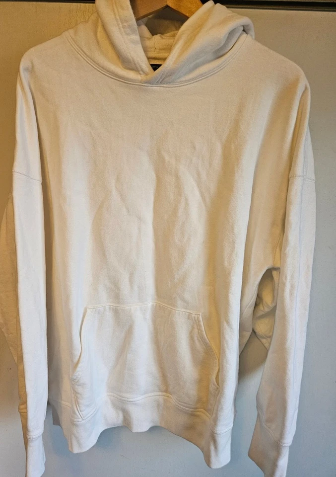 146$ LEVI'S® MADE & CRAFTED® SUDADERA CON CAPUCHA CLÁSICA DE GRAN TAMAÑO ANGORA Blanca Nueva sin etiquetas Talla MED Foto 2 de 4