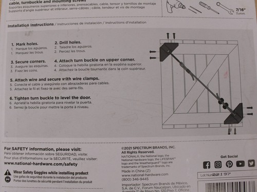 NEW National Hardware ANTI-SAG GATE KIT, Steel, Black Finish N166-004 - Picture 7 of 7