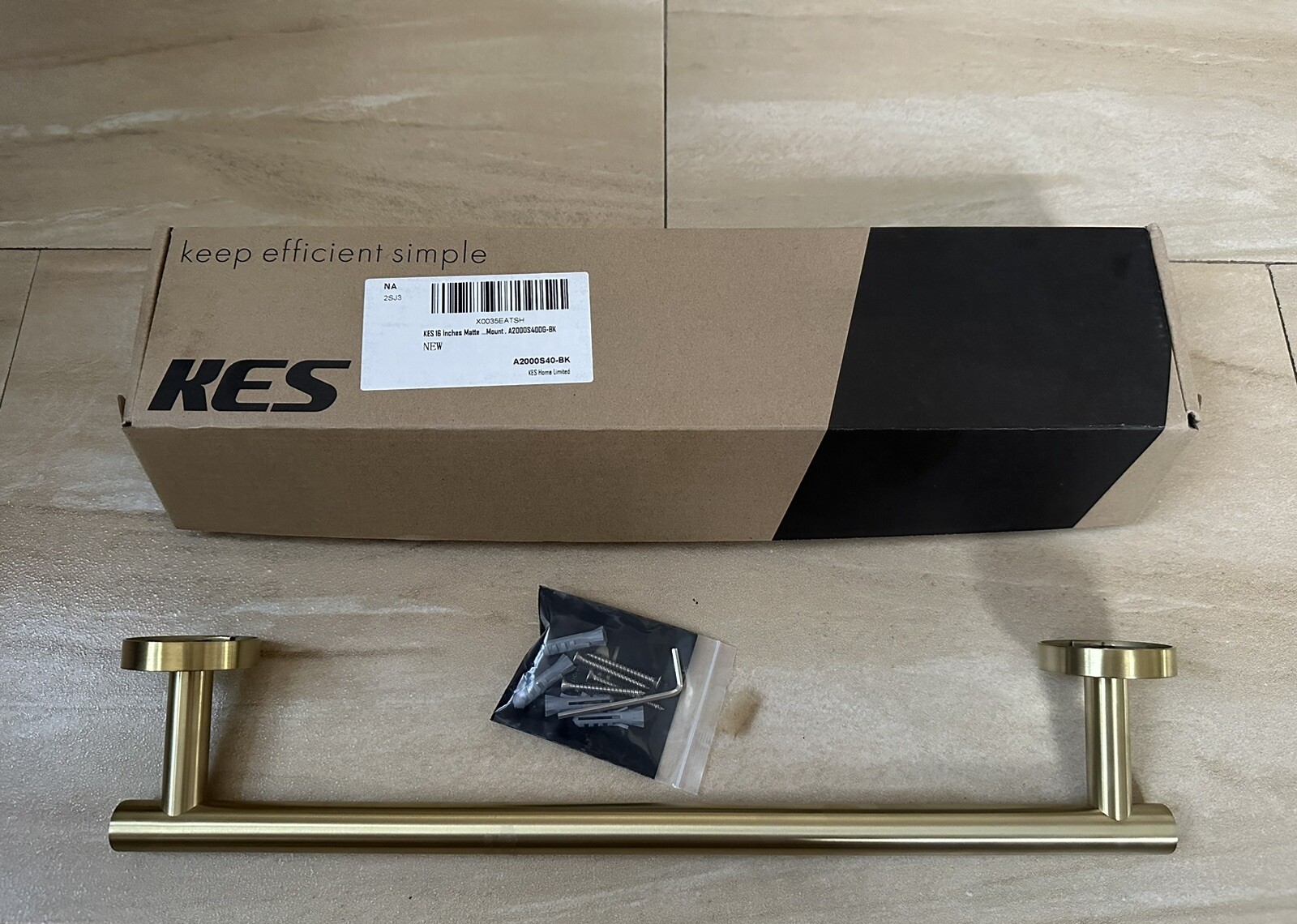 Bar Rack Brushed Brass 16" Matte A2000s40-bk