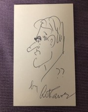 Art Carney ~ Autographed / Signed Self Character Sketch ~ The Honeymooners ~ JSA