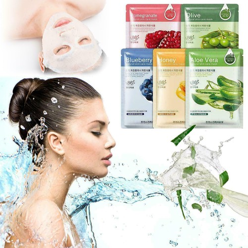 Korean Natural Moisturising Hydrating Face Mask Sheet Facial Mask Pack UK Seller - Picture 1 of 18