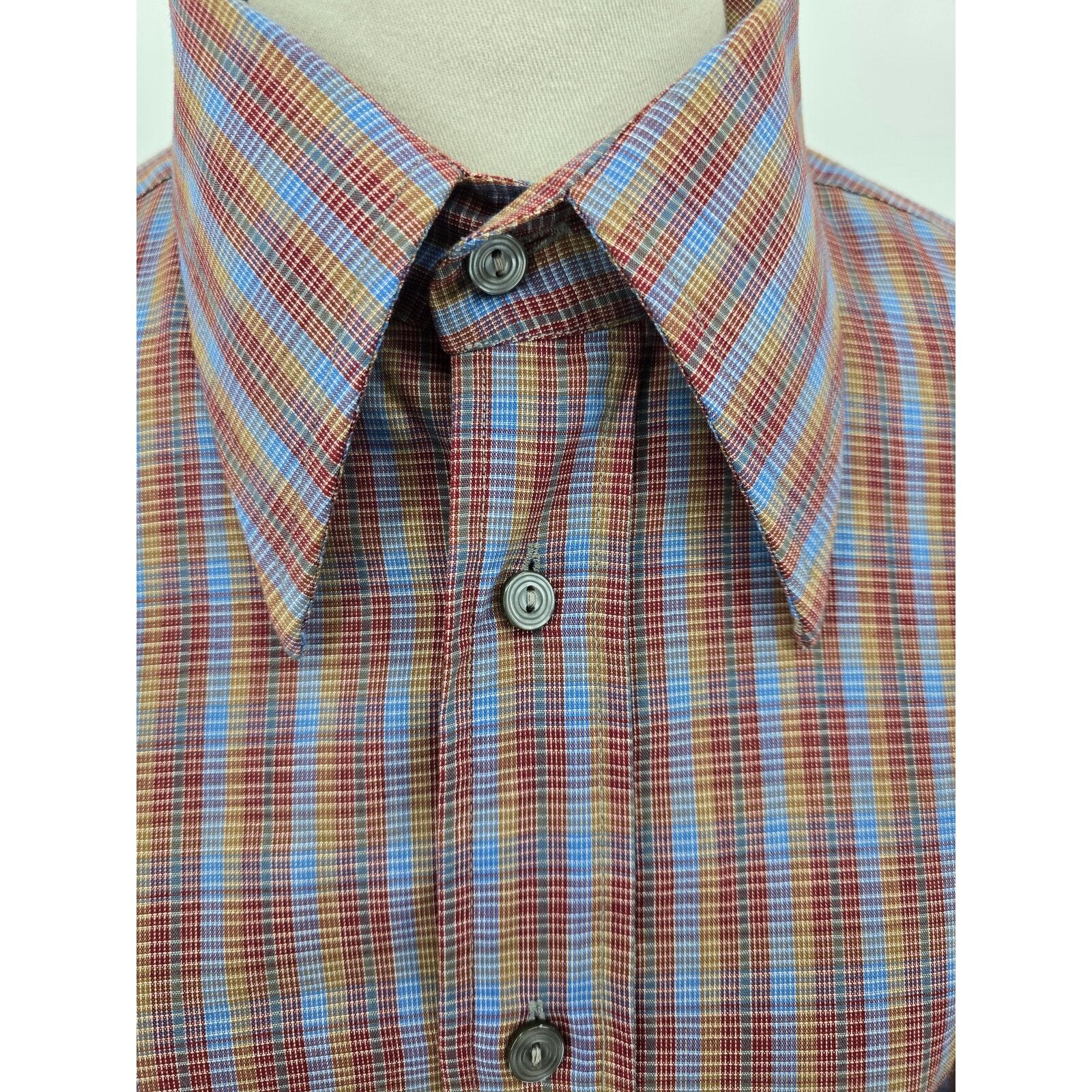 Plaid pugnale colletto vintage anni 70 Yves Saint Laurent abbottonato